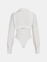 2 in 1 Collared Cotton-Blend Bodysuit