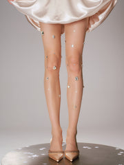 Rhinestone Sheer Tights